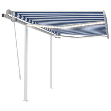 Gossi copertina retractabila manual cu led, albastru & alb 3,5x2,5 m