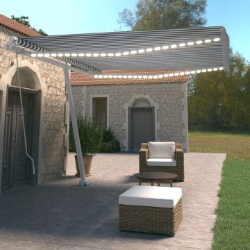 Gossi copertina retractabila manual cu led, albastru&alb, 400x350 cm