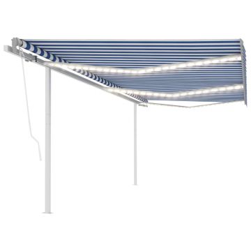 Gossi copertina retractabila manual cu led, albastru/alb, 6x3,5 m