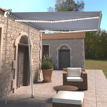 Gossi copertina retractabila manual cu led albastru si alb 300x250 cm
