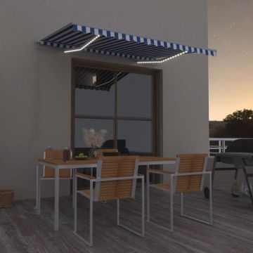 Gossi copertina retractabila manual cu led albastru si alb 300x250 cm