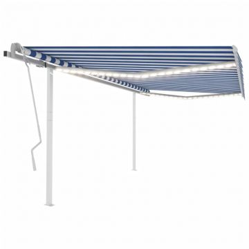 Gossi copertina retractabila manual, cu led, albastru si alb 4,5x3 m
