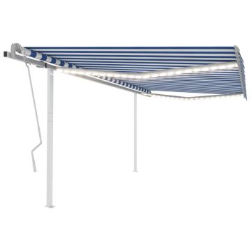 Gossi copertina retractabila manual, cu led, albastru si alb, 4x3 m