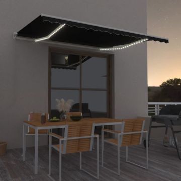 Gossi copertina retractabila manual cu led, antracit, 400x350 cm