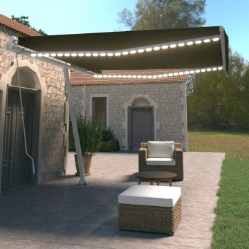 Gossi copertina retractabila manual cu led, antracit, 400x350 cm