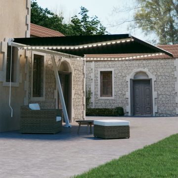 Gossi copertina retractabila manual cu led, antracit, 450x300 cm