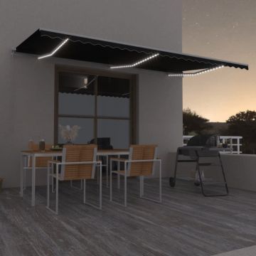 Gossi copertina retractabila manual cu led, antracit, 600x350 cm