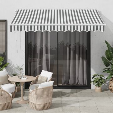 Gossi copertina retractabila manual cu led, antracit/alb, 300x250 cm