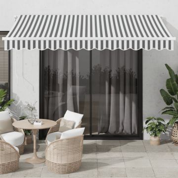 Gossi copertina retractabila manual cu led, antracit/alb, 350x250 cm