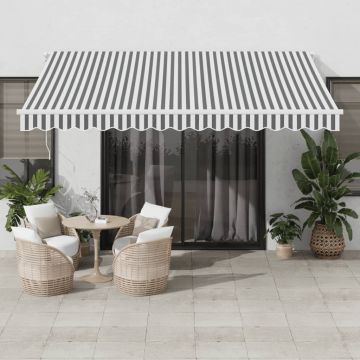 Gossi copertina retractabila manual cu led, antracit/alb, 400x300 cm
