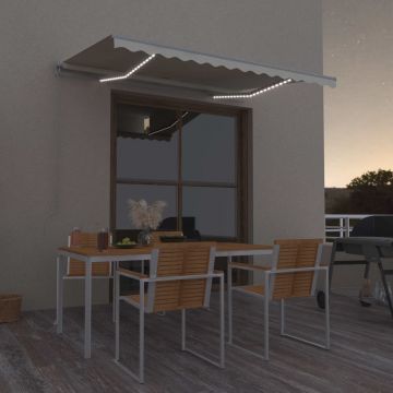 Gossi copertina retractabila manual cu led, crem, 300x250 cm
