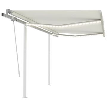 Gossi copertina retractabila manual cu led, crem, 3x2,5 m