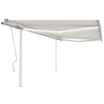 Gossi copertina retractabila manual, cu led, crem, 4,5x3,5 m