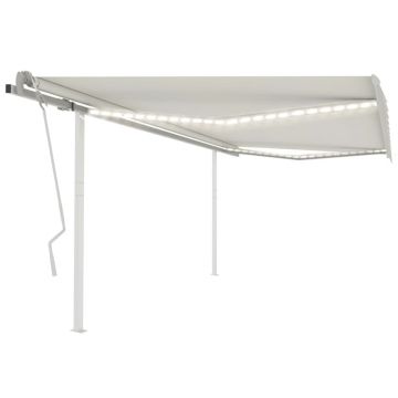 Gossi copertina retractabila manual, cu led, crem, 4,5x3 m