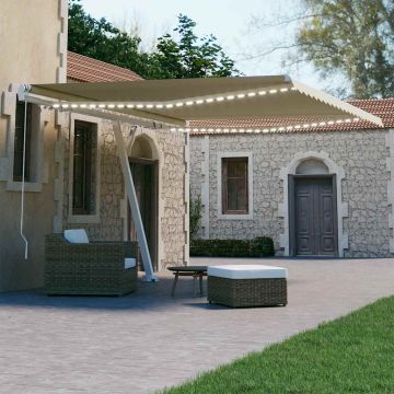 Gossi copertina retractabila manual cu led, crem, 400x300 cm