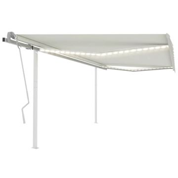 Gossi copertina retractabila manual, cu led, crem, 4x3 m