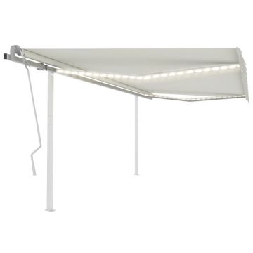 Gossi copertina retractabila manual, cu led, crem, 4x3 m