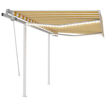 Gossi copertina retractabila manual cu led, galben/alb, 3,5x2,5 m