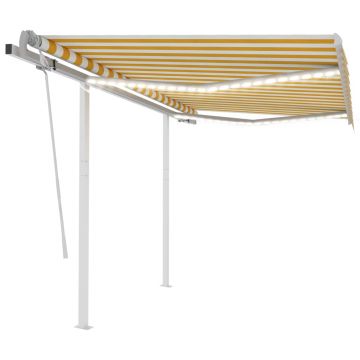 Gossi copertina retractabila manual cu led, galben & alb, 3x2,5 m
