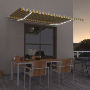 Gossi copertina retractabila manual cu led, galben & alb, 400x300 cm