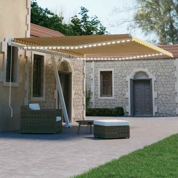 Gossi copertina retractabila manual cu led, galben & alb, 400x300 cm