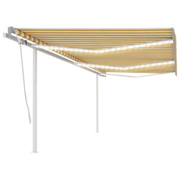 Gossi copertina retractabila manual cu led, galben&alb, 6x3,5 m