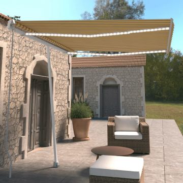 Gossi copertina retractabila manual cu led, galben si alb, 300x250 cm