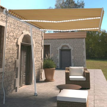 Gossi copertina retractabila manual cu led, galben si alb, 350x250 cm