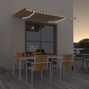 Gossi copertina retractabila manual cu led, galben si alb, 350x250 cm