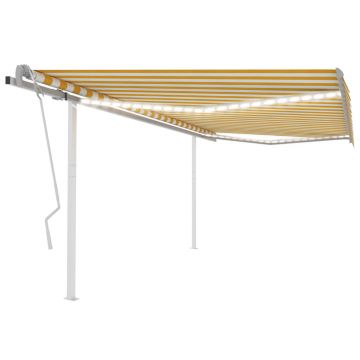 Gossi copertina retractabila manual, cu led galben si alb, 4,5x3,5 m