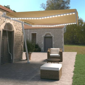 Gossi copertina retractabila manual cu led, galben si alb, 400x350 cm