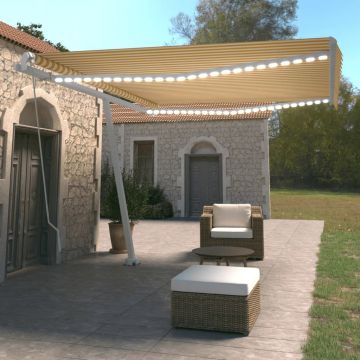 Gossi copertina retractabila manual cu led, galben si alb, 450x350 cm