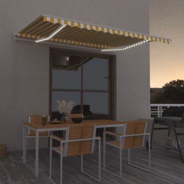 Gossi copertina retractabila manual cu led, galben si alb, 450x350 cm