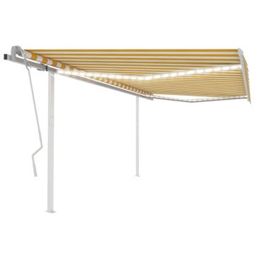 Gossi copertina retractabila manual cu led, galben si alb, 4x3,5 m