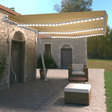 Gossi copertina retractabila manual cu led, galben si alb, 600x350 cm