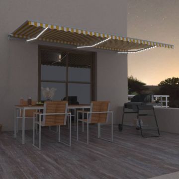 Gossi copertina retractabila manual cu led, galben si alb, 600x350 cm