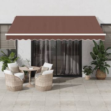 Gossi copertina retractabila manual cu led, maro, 400x350 cm