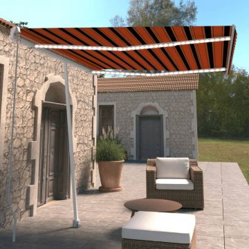Gossi copertina retractabila manual cu led portocaliu&maro 300x250 cm