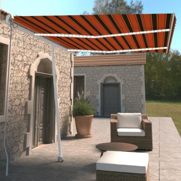 Gossi copertina retractabila manual cu led portocaliu&maro 350x250 cm