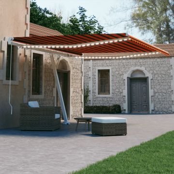 Gossi copertina retractabila manual cu led portocaliu&maro 400x300 cm