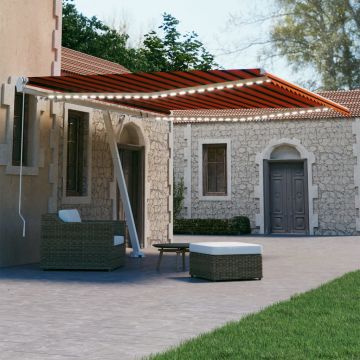 Gossi copertina retractabila manual cu led portocaliu&maro 450x300 cm
