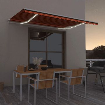 Gossi copertina retractabila manual cu led portocaliu&maro 450x300 cm