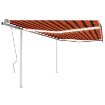 Gossi copertina retractabila manual cu led, portocaliu si maro, 4x3 m