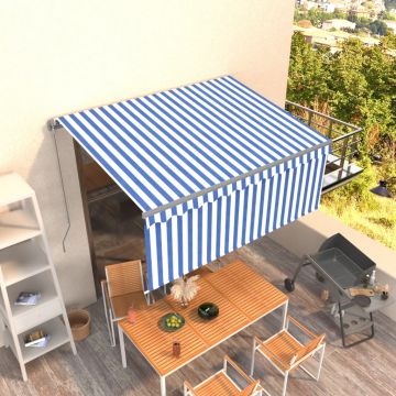 Gossi copertina retractabila manual cu stor, albastru&alb, 3,5x2,5 m