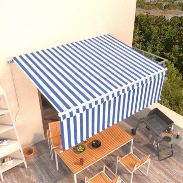 Gossi copertina retractabila manual cu stor, albastru&alb, 4,5x3 m