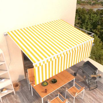 Gossi copertina retractabila manual cu stor, galben&alb, 4x3 m