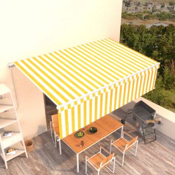 Gossi copertina retractabila manual cu stor, galben&alb, 5x3 m