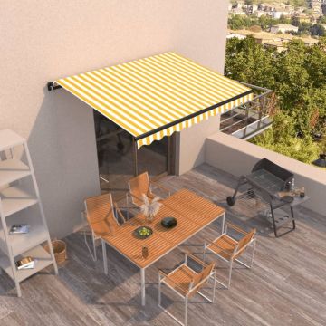 Gossi copertina retractabila manual, galben si alb, 350x250 cm