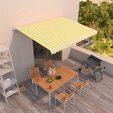 Gossi copertina retractabila manual, galben si alb, 400x350 cm