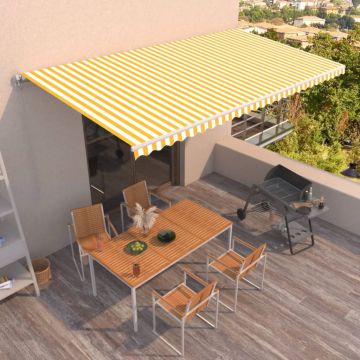 Gossi copertina retractabila manual, galben si alb, 600x350 cm